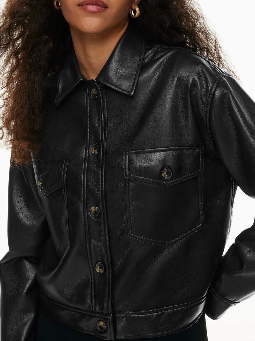 ARITZIA Wilfred Cropped Leather Jacket